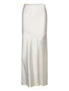 Satin Maxi Skirt Lang Nederdel Cream Gina Tricot