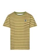 Ola Chrome Badge T-Shirt Gots Tops T-Kortærmet Skjorte Multi/patterned Double A By Wood Wood