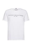 Reg Corp Logo C-Nk Ss Tops T-shirts & Tops Short-sleeved White Tommy Hilfiger