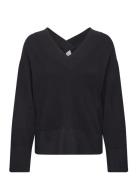 Yasemilie Ls V-Neck Knit Pullover S.noos Tops Knitwear Jumpers Black YAS