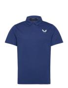 Pinnacle Engineered Knit Polo 2 Tops Knitwear Short Sleeve Knitted Polos Navy Castore