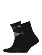 Th Women Check Sock 2P Lingerie Socks Regular Socks Black Tommy Hilfiger