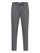 Cfpilou 0066 Drawstring Linen Mix P Bottoms Trousers Casual Navy Casual Friday