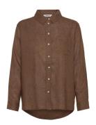 Onltokyo Life L/S Lin Bl Shirt Pnt Noos Tops Shirts Long-sleeved Brown ONLY