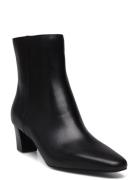 Willa Burnished Leather Bootie Shoes Boots Ankle Boots Ankle Boots With Heel Black Lauren Ralph Lauren