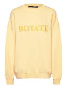 Sweat Logo Crewneck Tops Sweatshirts & Hoodies Sweatshirts Yellow ROTATE Birger Christensen