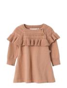 Nbfnina Ls Knit Dress Lil Dresses & Skirts Dresses Casual Dresses Long-sleeved Casual Dresses Brown Lil'Atelier