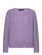 Vmerin Structure Ls V-Nk Pullover Ga Boo Tops Knitwear Jumpers Purple Vero Moda