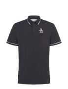 Heritage Piped Polo With Over D Logo Sport Polos Short-sleeved Black Original Penguin Golf