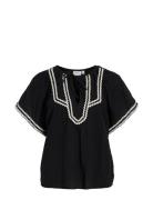 Vimanda S/S Top Tops Blouses Short-sleeved Black Vila