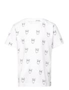 Owl Aop T-Shirt - Gots/Vegan Tops T-Kortærmet Skjorte White Knowledge Cotton Apparel