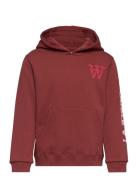 Izzy Kids Sleeve Print Hoodie Tops Sweatshirts & Hoodies Hoodies Red Wood Wood