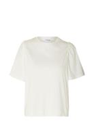 Slfpenelope 2/4 Ruffle Tee Tops T-shirts & Tops Short-sleeved White Selected Femme