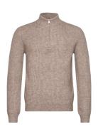 Onstegan Reg 5 Wool Half Zip Knit Bf Tops Knitwear Half Zip Jumpers Beige ONLY & SONS