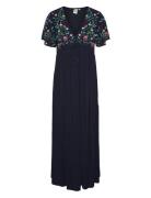 Yaschella Ss Maxi Dress S. - Fest Maxikjole Festkjole Navy YAS