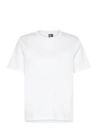 Pcria Ss Solid Tee Noos Bc Tops T-shirts & Tops Short-sleeved White Pieces