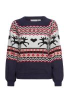 Viholiday L/S Christmas Knit/Ka Tops Knitwear Jumpers Multi/patterned Vila