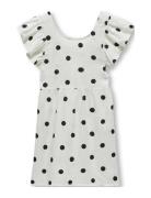 Kmgdotty S/L Detail Dress Wvn Dresses & Skirts Dresses Casual Dresses Short-sleeved Casual Dresses White Kids Only