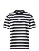 W. Hanger Striped Tee Tops T-shirts & Tops Short-sleeved Black HOLZWEILER