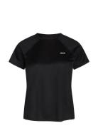 Women Sports T-Shirt With Chest Print Sport T-shirts & Tops Short-sleeved Black ZEBDIA
