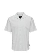 Onscaiden Ss Solid Resort Linen Noos Tops Shirts Short-sleeved White ONLY & SONS