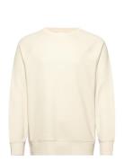 Waffle Texture C-Neck Tops Sweatshirts & Hoodies Sweatshirts Beige GANT