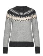 Vmsim Ls Nordic Pullover Ga Rep Lcs Tops Knitwear Jumpers Grey Vero Moda