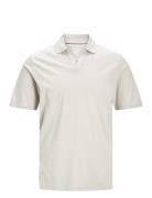 Jjesummer Linen Polo Ss Ln Tops Polos Short-sleeved Cream Jack & J S