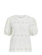 Objfeodora S/S Top Noos Tops T-shirts & Tops Short-sleeved White Object