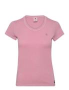 Overdyed Eyben Slim V T 2.0 Wmn Tops T-shirts & Tops Short-sleeved Pink G-Star RAW