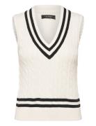 Cable-Knit Cotton Cricket Sweater Vest Vests Knitted Vests Cream Lauren Ralph Lauren