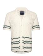 Anf Mens Sweaters Tops Knitwear Short Sleeve Knitted Polos White Abercrombie & Fitch