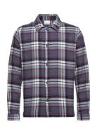 Big Checked Heavy Flannel Overshirt Tops Overshirts Multi/patterned Knowledge Cotton Apparel