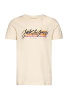 Jortampa Fastrunner1 Tee Ss Crewneck Jnr Tops T-Kortærmet Skjorte Cream Jack & J S