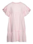 Dress Ss Muslin Dresses & Skirts Dresses Casual Dresses Short-sleeved Casual Dresses Pink Huttelihut