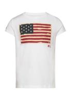 Flag Cotton Jersey Tee Tops T-Kortærmet Skjorte White Ralph Lauren Kids