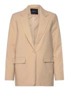 Vmcarmen Ls Loose Blazer Noos Blazers Single Breasted Blazers Beige Vero Moda