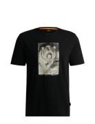 Te_Wilds Tops T-Kortærmet Skjorte Black BOSS