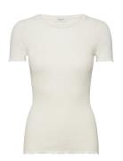 Organic Cotton T-Shirt Tops T-shirts & Tops Short-sleeved Cream Rosemunde