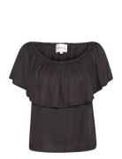Melissamw Florence Blouse Tops Blouses Short-sleeved Black My Essential Wardrobe