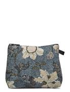 Cosmetic M Denim Blue Flower Linen Toilettaske Multi/patterned Ceannis