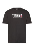 Tjm Reg Tommy Dna Flag Tee Ext Tops T-Kortærmet Skjorte Black Tommy Jeans