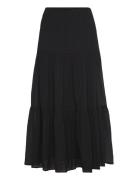 Maxi Cotton Skirt Lang Nederdel Black Gina Tricot