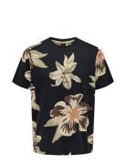 Onsklop Reg Ss Floral Tee Noos Tops T-Kortærmet Skjorte Navy ONLY & SONS