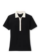 Stuart Short Sleeve Collared Performance Sweater Sport T-shirts & Tops Polos Black Peter Millar