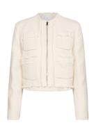 Tweed Jacket With Zip Outerwear Jackets Light-summer Jacket Cream Mango