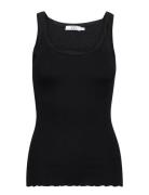 Cc Heart Silk Camisole Tops T-shirts & Tops Sleeveless Black Coster Copenhagen