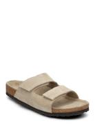 Slhbastian Suede Strap Slider B Shoes Summer Shoes Sandals Beige Selected Homme