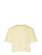 Vmpastel Over D Cropped Ss Top Girl Tops T-Kortærmet Skjorte Yellow Vero Moda Girl