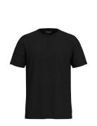 Slhaspen Slub Ss O-Neck Tee Noos Tops T-Kortærmet Skjorte Black Selected Homme